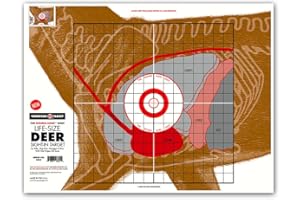 Thompson Target Life Size Deer Vital Organ Sight in Double Lung Shot - 19x25 Inch Paper Large Game Hunting & Shooting Targets