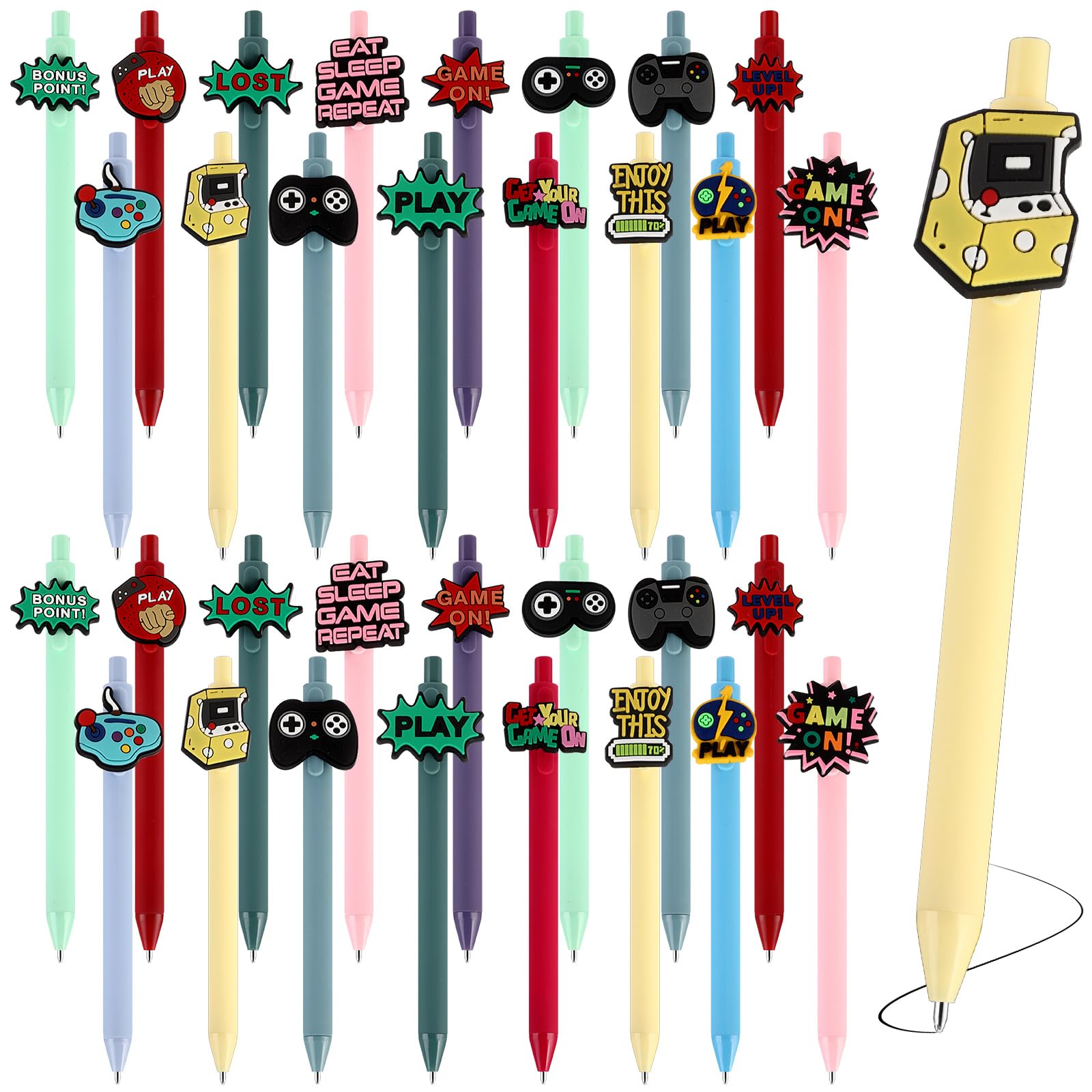 Photo 1 of Frienda 40 Pcs Video Game Party Favors Video Game Pens Retractable Ballpoint Pens Bulk with Black Ink Gamer Party Favors for Birthday Party Supplies Goodies Prizes Gift Bag Fillers, 16 Styles