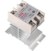 Solid State Relay SSR-40DA 40A Input 3-32V DC Output 24-380V AC with Heat Sink for Thermostat Temperature Controller