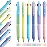 IPURTER 6 Pack 4-in-1 Multicolor Ballpoint Pens, Retractable Colored Pens 0.7mm Fine Point, 12 Assorted Ink Colors, Smooth Writing for Students, Doctors, Journaling, Office Use