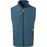 M MAELREG Men's Golf Vest Reversible Fleece Vest Outerwear Windproof Lightweight Warm Softshell Sleeveless Jacket for Men