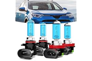 TTDBDAN Headlights Fit For 2016 2017 2018 Toyota RAV4 Halogen Headlight Bulbs,9012 High/Low Beam Headlights + h11 Fog Light Bulbs front bulb bright light Halogens combo,Plug And Play,Pack of 4