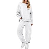 ANRABESS Womens 2 Piece Outfits Sweatsuits Oversized Sweatshirts Barrel Pants Matching Lounge Sets 2025 Fall Travel Clothes