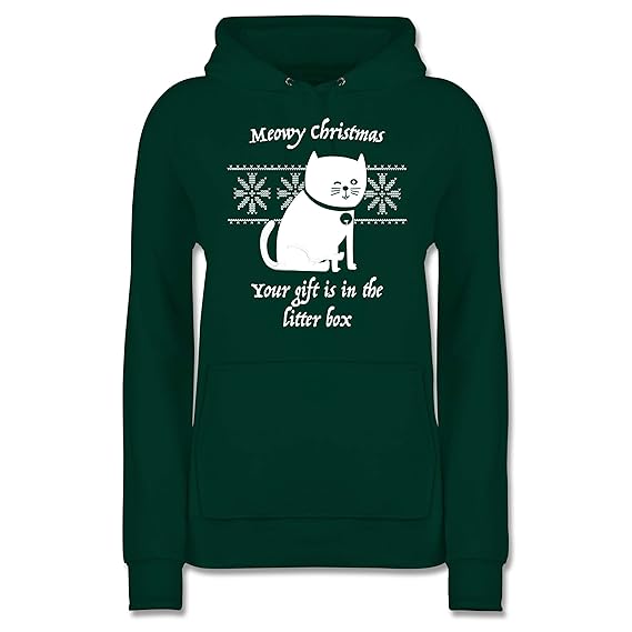 Weihnachten & Silvester - Meowy Christmas - Your Gift is in The litterbox - Damen Hoodie