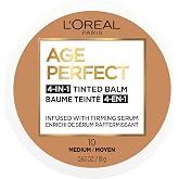L'Oreal Paris Age Perfect 4-in-1 Tinted Face Balm Foundation with Firming Serum, Medium 10, 0.61 Ounce