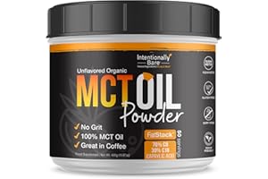 Intentionally Bare Keto MCT Oil Powder - 70% C8 & 30% C10 Medium Chain Triglycerides from Coconut Oil - Ideal for Keto Coffee, Shakes & Smoothies – Clean Energy, Mood, Focus & Metabolism - Unflavored