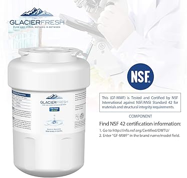 Amazon Com Mwf Water Filter Replacement For Ge Refrigerator Glacier Fresh Nsf 42 Certified Cartridges Compatible With Ge Mwf Smartwater Mwfa Mwfp Gwf Gwfa Kenmore 9991 46 9991 Hdx Fmg 1 Wfc1201 1 Pack Home Improvement