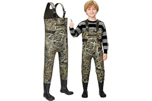 Gonex Kids Chest Waders for Youth Children, Neoprene Waterproof Hunting Fishing Waders with Insulated Boots for Boys Girls