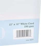 Craft UK 2019 12X12 White Premier Card 250 gsm Pack of 20 Sheets view 2