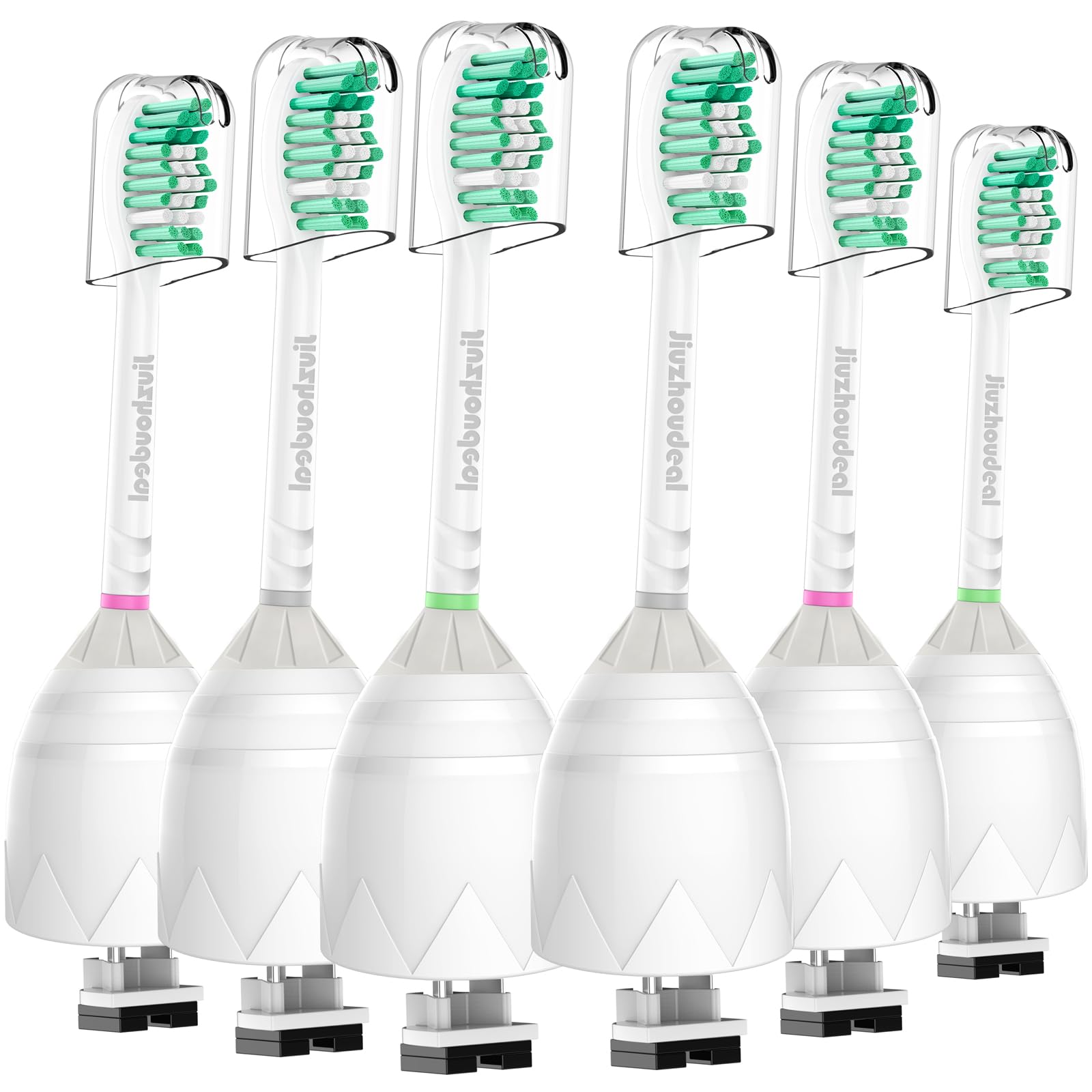 Photo 1 of Jiuzhoudeal Replacement Toothbrush Heads for Philips Sonicare E-Series, Compatible with Sonicare Essence, Elite, Advance, CleanCare Screw-on Electric Toothbrush HX7022/66, 6 Pack
