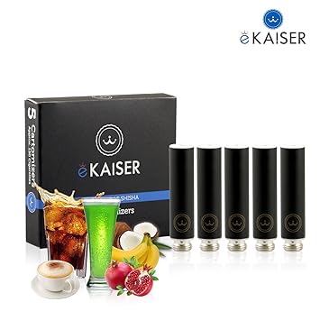 E-Zigarette | E-Liquid 5er Pack Schwarz Cartomizer | Vielfalt Mischen | E-Shisha | für eKaiser Wiederaufladbar E-Shisha Zigar
