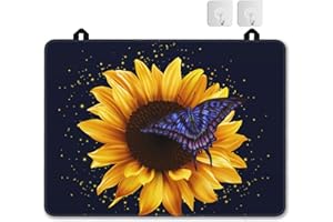 JASAKOO Stove Top Cover for Electric Stove，Sunflower Butterfly Extra Thick Natural Rubber Glass Top Protector, Prevents Scratching, Expands Usable Space 28.5'' x 20.5''