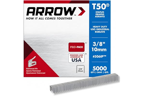 Arrow Fastener 506IP 3/8-Inch Genuine T50 Staples, 5,000-Pack , Grey