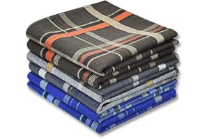 Zenssia Soft Men's Cotton Handkerchiefs with Assorted Color 6 Piece Gift Set