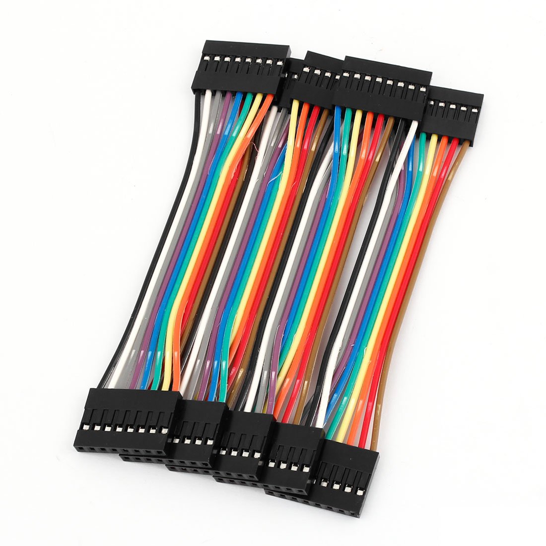 sourcing map 11cm 2.54mm 8-Pin Female to Female Connecting Jumper Wire Cable 5 Pcs