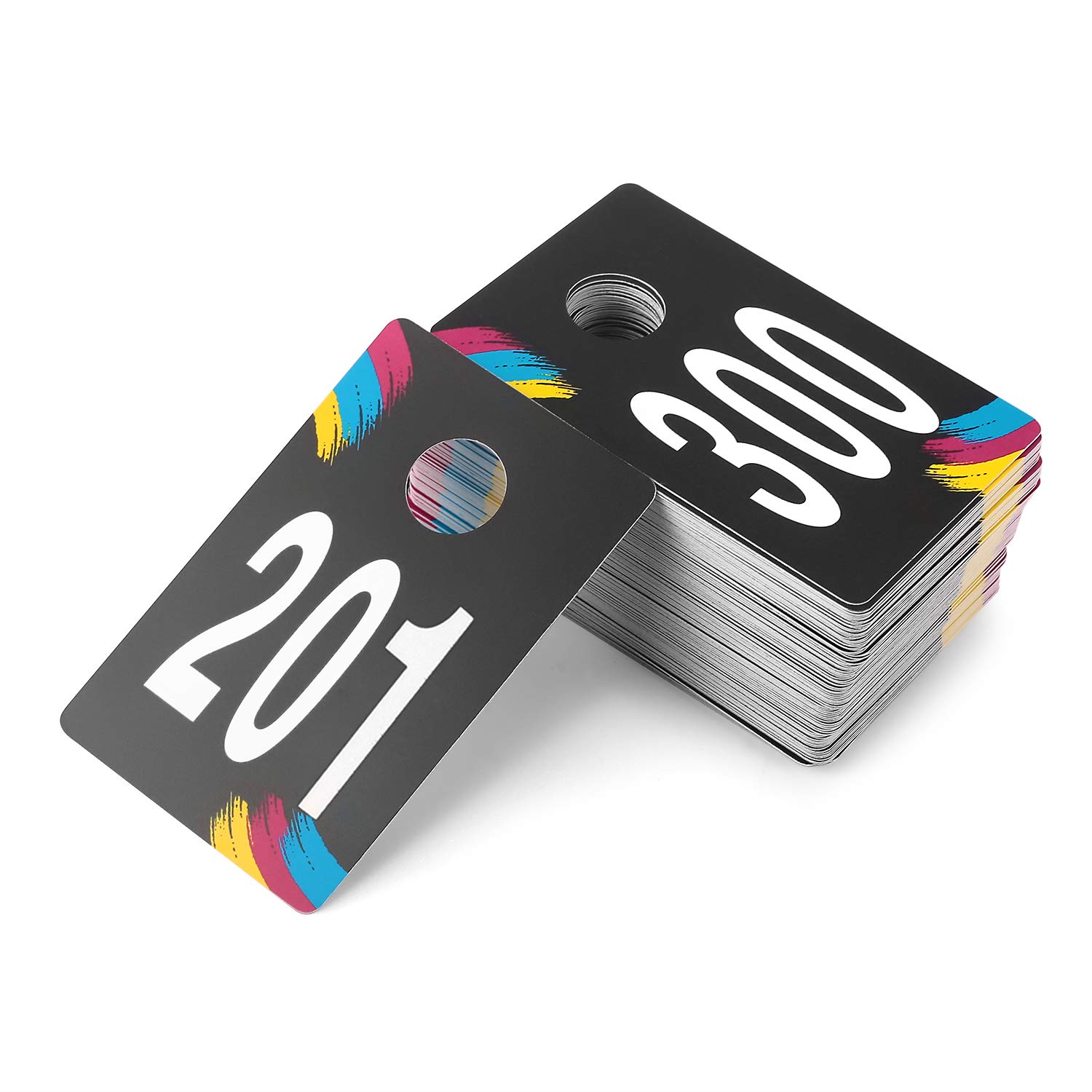 SUKIRA Live Sale Plastic Number Tags, Normal and Reverse Mirror Image Coat Room Checks for Facebook Live Sale, Reusable Lularoe Supplies, Hanger Cards for Clothes, 100 Consecutive Numbers, (201-300)
