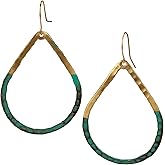 SPUNKYsoul Handmade Boho Open Teardrop Gold Patina Earrings for Women