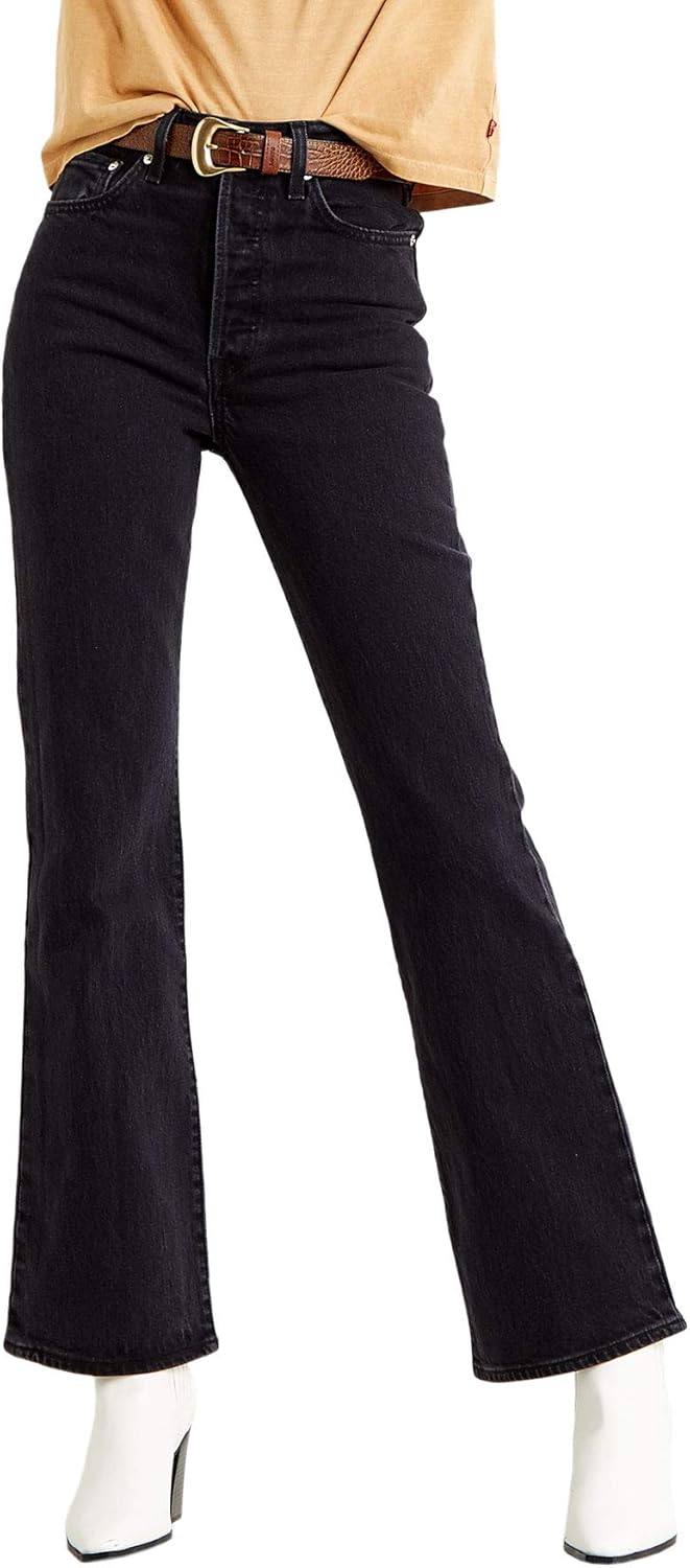Levi's Ribcage Boot Womens Jeans 2833 Black Bayou Ml Amazon.co.uk Shoes & Bags
