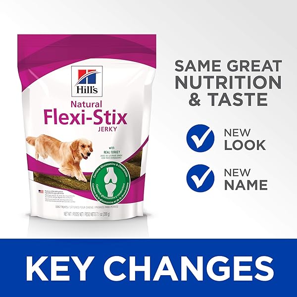 HILL’S NATURAL FLEXI-STIX JERKY, ALL LIFE STAGES, GREAT TASTE, DOG TREATS, TURKEY, 7.1 OZ BAG