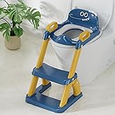 Potty Training Seat, Toddler Toilet Seat for Kids Boys Girls, 2 in 1 Potty Training Toilet for Kids, Splash Guard Anti-Slip Pad Step Stool, Adjust High Potty Chair for Toddler Kid Boys Girls