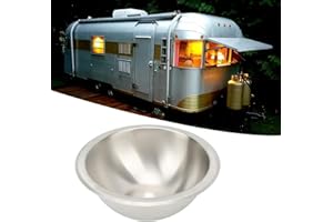 EIMSOAH 10 Inch RV Kitchen Sink, 304 Stainless Steel Wiredrawing Smoothing Space Saving Round RV Sink, for Camper Boat