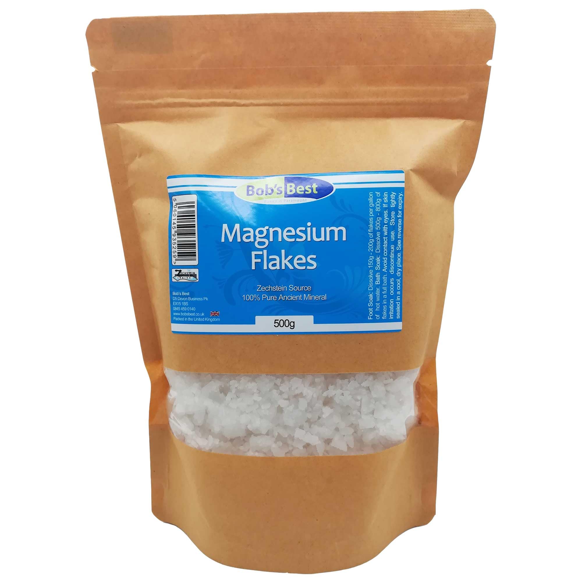 Magnesium Flakes 100% Pure Ancient Mineral Zechstein Source - 500 Grams