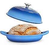 P&P CHEF Bread Dutch Oven for Sourdough, 5.5 Quart Enameled Cast Iron Dutch Oven Pot with Lid for Homemade Bread Baking, Easy to Clean & Even Heat, Blue