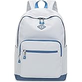 Lohol Classic Backpack for Girls Boys Teens, Lightweight Bookbag for School Travel College (Grey/Blue)
