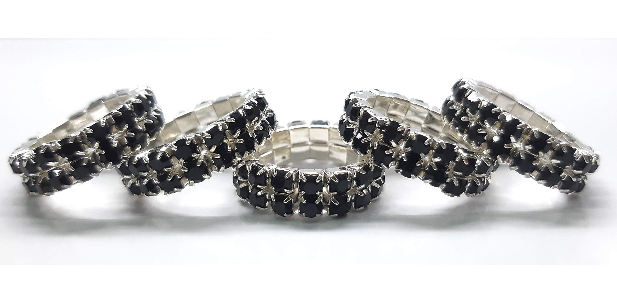 Avon Equine Crystal Horse Mane Bands & Diamante Horse Mane Double Row Plaiting Bands In Various Colors (Black, Pack of 12) โ image 1