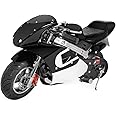 XtremepowerUS 40CC Mini Gas Pocket Bike Motorcycle EPA 4-Stroke Engine Handlebar Grip Padded Seat (Black)