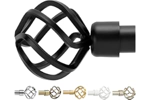 GB HOME COLLECTION gb Home Matte Black Curtain Rod, Black Curtain Rods for Windows 48 to 84 Inch (4-7 Feet), Adjustable Curtain Rod for Bedroom and Living Room Curtains, Heavy Duty Window Curtain Rod