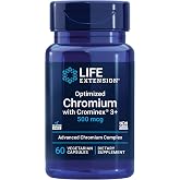Life Extension Optimized Chromium with Crominex 3+, 500 mcg, 60 Capsules | Glucose Health Support, Gluten-Free, Non-GMO &amp; Vegetarian