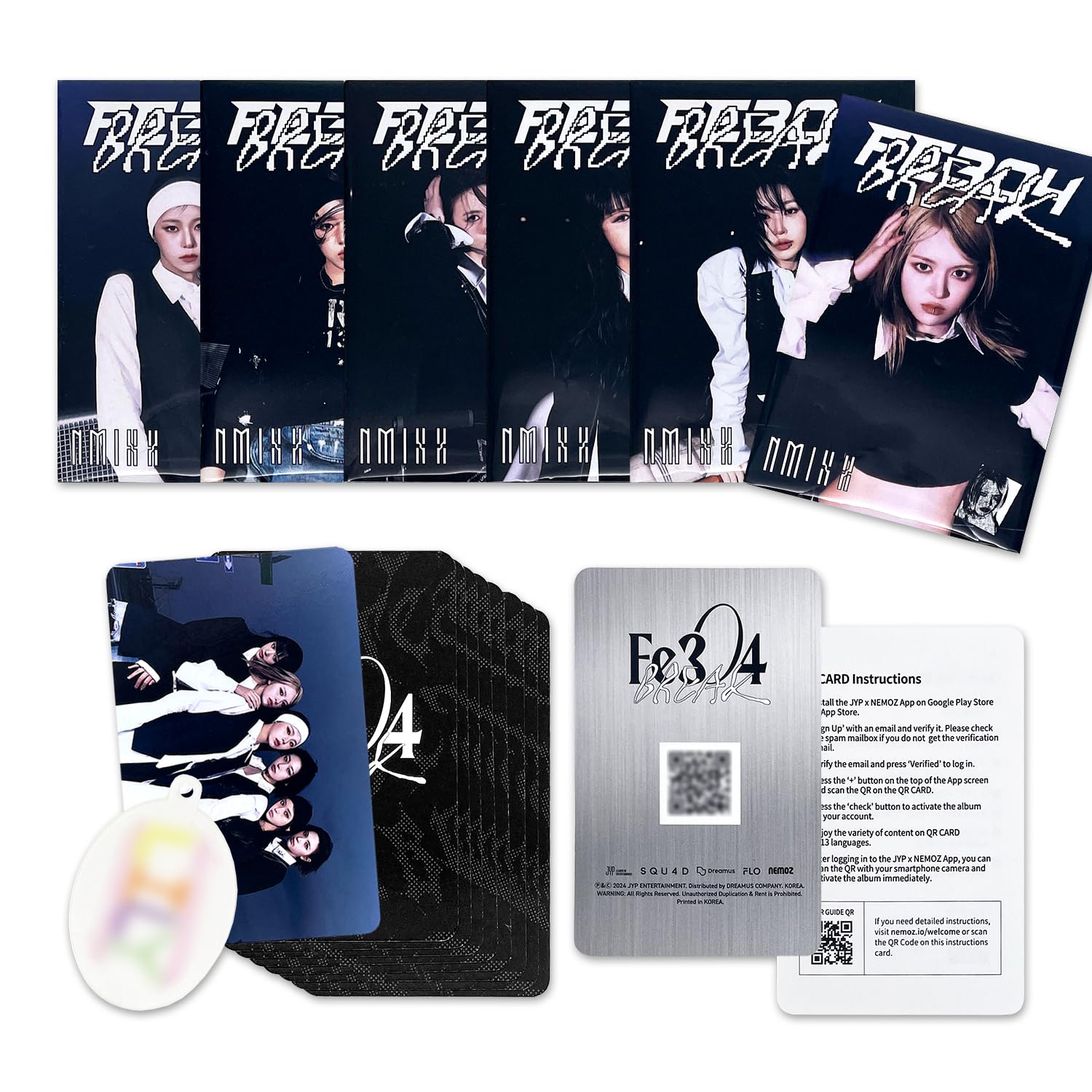 NMIXX - 2nd EP [Fe3O4: BREAK] (Platform Album_NEMO Ver. - Random) Out Box + Manual Card + QR Card + Photo Card + PET Key Ring + 2 Pin Badges