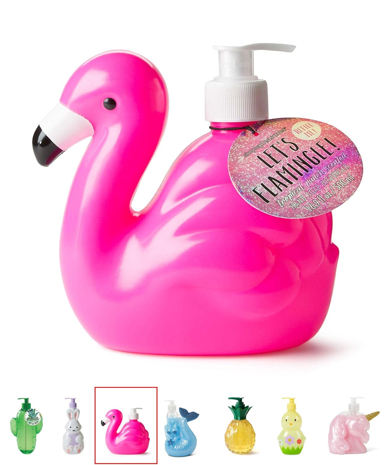 Tri-coastal Design Novelty Flamingo Hand Soap Pump Dispenser for Kitchen an...