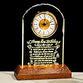 Arikyrist Happy 80th Birthday Crystal Clock Gifts for Men Women Turning 80 Birthday Quartz Clock Gifts with LED Wooden Light Base 80 Years Old Birthday Presents for Parents Mom Dad Home Decor