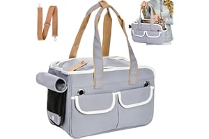 Covzoe Pet Carrier, Collapsible Small Dog Travel Carriers with Breathable Meshes, 15.7" L x 7.5" W x 10.6" H Medium Cat Bag C