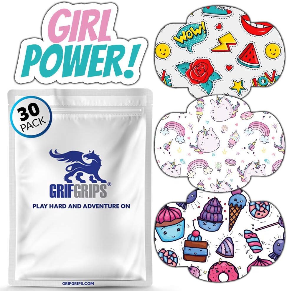 Girl Power! CGM Covers - Premium Adhesive Patches CGM Overpatch Grip Tape Sensor Patch for Your CGM System - Wrap Shape - 30 Pack - Pre-Cut: Dexcom G7