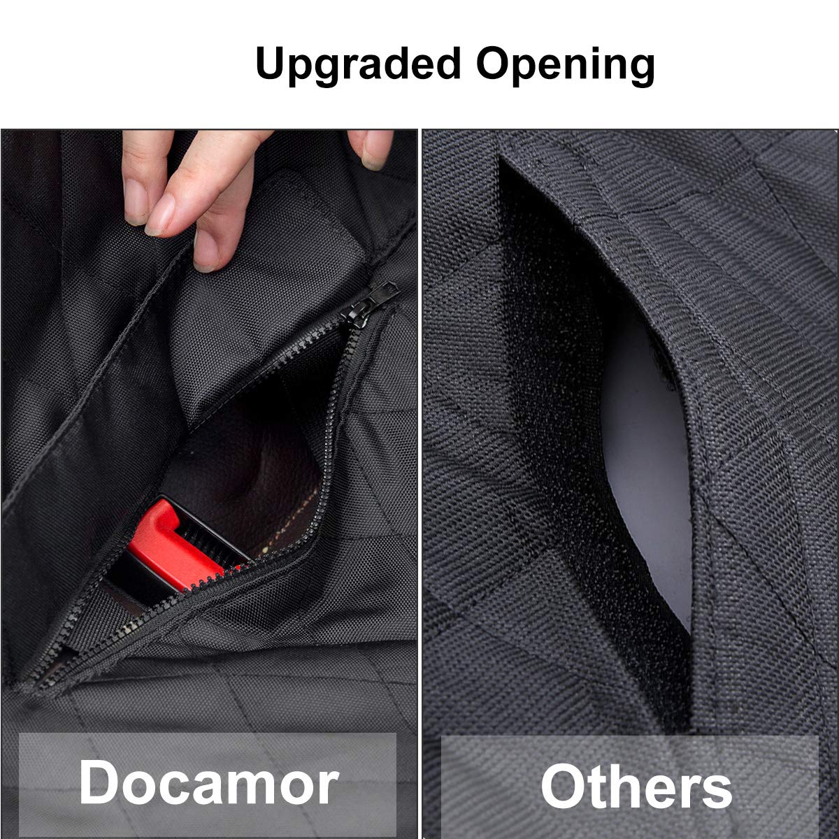 Docamor Upgraded Car Back Seat Covers for Pets-Waterproof Dog Hammock for Cars Trunks and SUVs- Durable 600D Oxford Fabric Non-Slip Anti-Scratch Car Seat Protectors