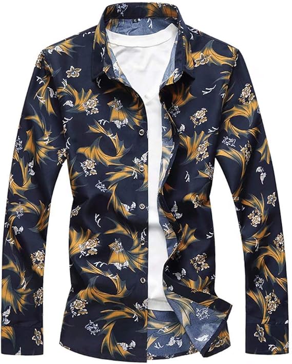 Amazon Tenflow カジュアルシャツ 花柄 メンズ シャツ 長袖 アロハシャツ 男性 長袖シャツ リゾート 大きいサイズ 四季汎用 シャツ Qt4025 11 1211 シャツ 通販