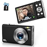 Digital Camera, FHD 4K Autofocus Vlogging Camera 48MP 16X Digital Zoom Digital Camera with 32GB Memory Card YouTube Portable 