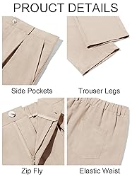 Runcati Mens Casual Pants Elastic Waist Lightweight