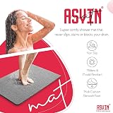 Asvin Soft Textured Anti Slip Bath Mat 40x60cm Grey Phthalate Free Rubber view 2