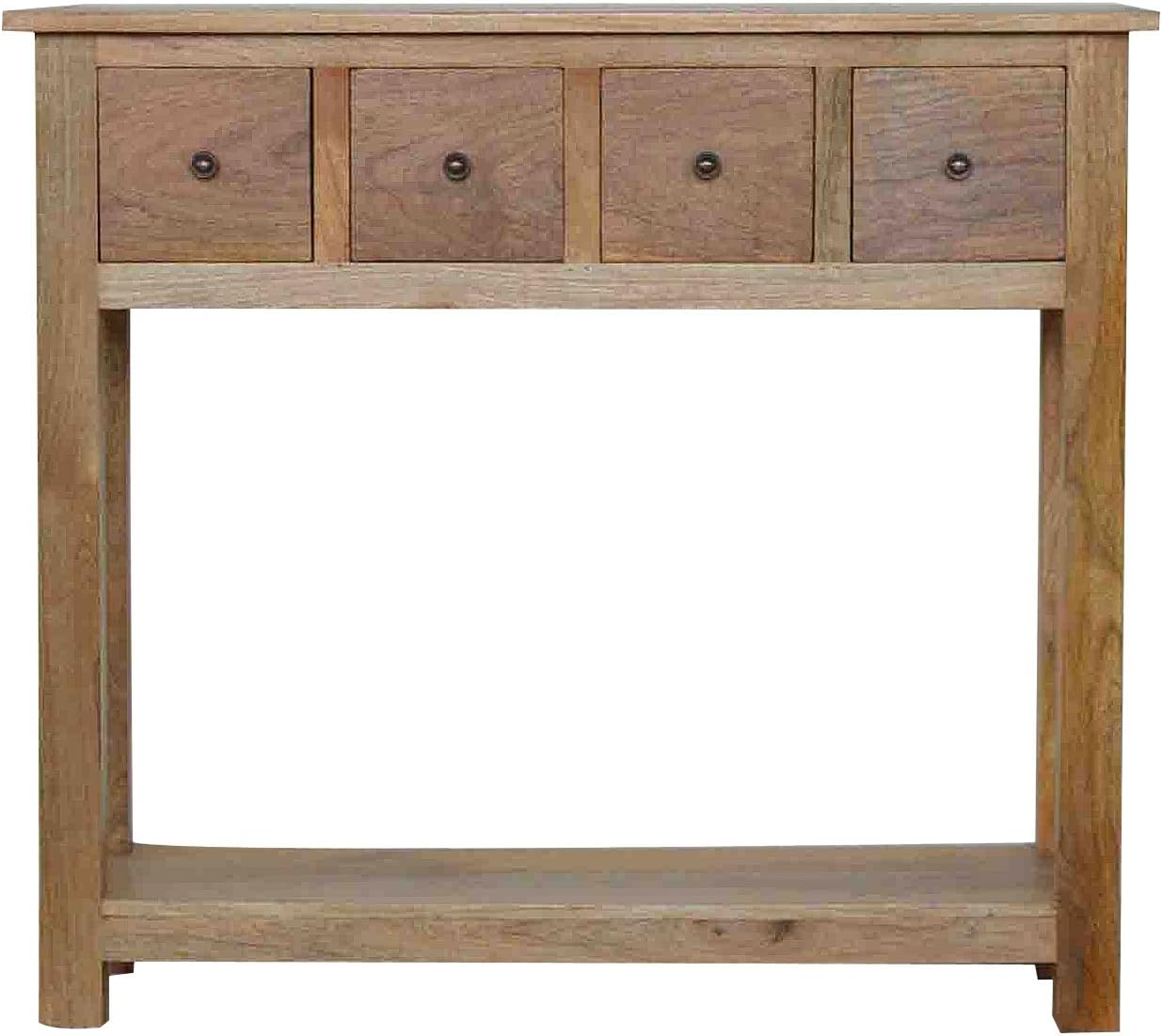 Artisan Furniture 4-Drawer Console Table, Wood, Natural Oak Finish