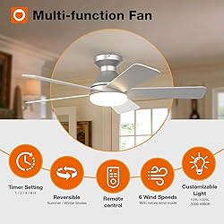 addlon Ceiling Fans with Lights, 42 Inch Low