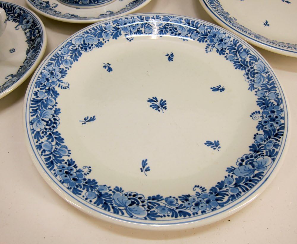 Amazon ロイヤルデルフト Delft ハンドペイント カップ ソーサー プレート各2セット カップ ソーサー オンライン通販