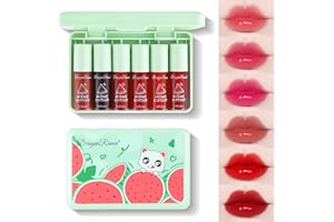 EAKROO 6 Colors Watermelon Lip Tint Stain Set, Korean Velvet Watery Lip Tint Moisturizing Mini Liquid Lip Gloss Lipstick, Multi-Use Lip and Cheek Tint, Long-Lasting, Vivid Color, Lightweight, High Pigment
