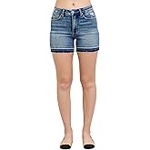 Judy Blue Mid Rise Tummy Control Vintage Wash Release Hem Shorts
