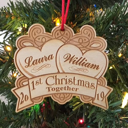first christmas together ornament 2020 Amazon Com First Christmas Together 2020 Engraved Wood Christmas Ornament Handmade first christmas together ornament 2020