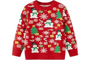 IOGONENV Ugly Christmas Sweater for Girls Funny Xmas Knit Pullover Shirts Kids Child Holiday Jumper Tops Outfit 2-14 Years