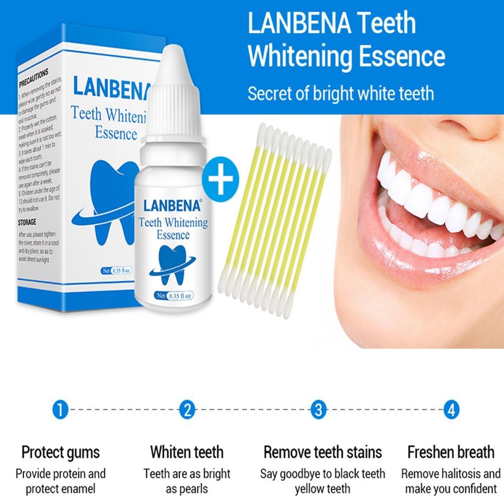 LANBENA Teeth Whitening Hygiene Cleaning Teeth Care Tooth Cleaning Whitening Water,Remove Tea Stain, Coffee Stain，All kinds of teeth stains，Plaque Stains Peppermint Taste